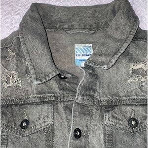 Dark Gray Cropped Jean Jacket